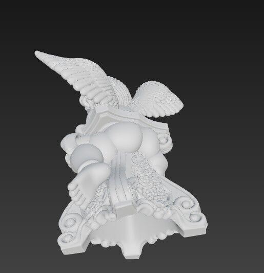 3D Printable BaroqueRococo Style Baby Angel Statue 3D model_5