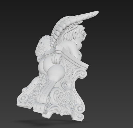 3D Printable BaroqueRococo Style Baby Angel Statue 3D model_6