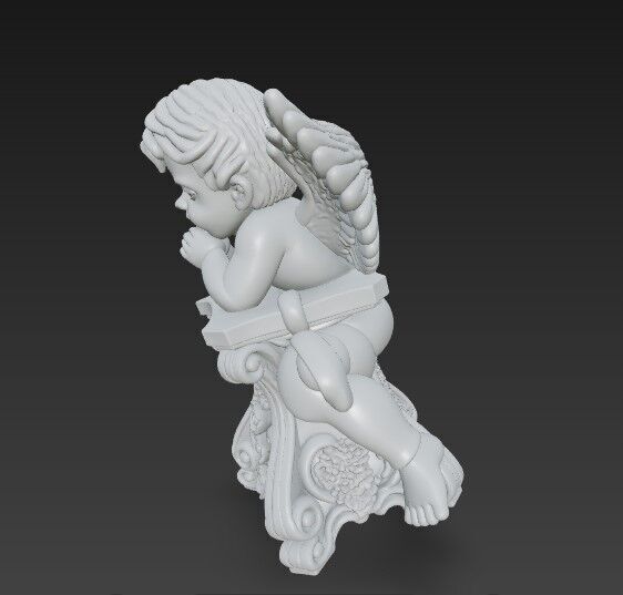 3D Printable BaroqueRococo Style Baby Angel Statue 3D model_12