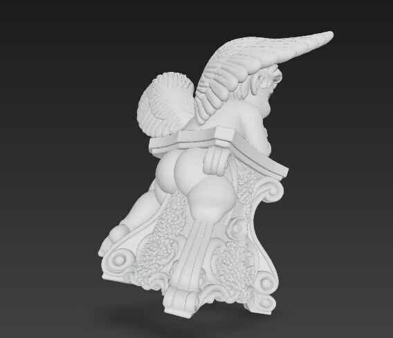 3D Printable BaroqueRococo Style Baby Angel Statue 3D model_15