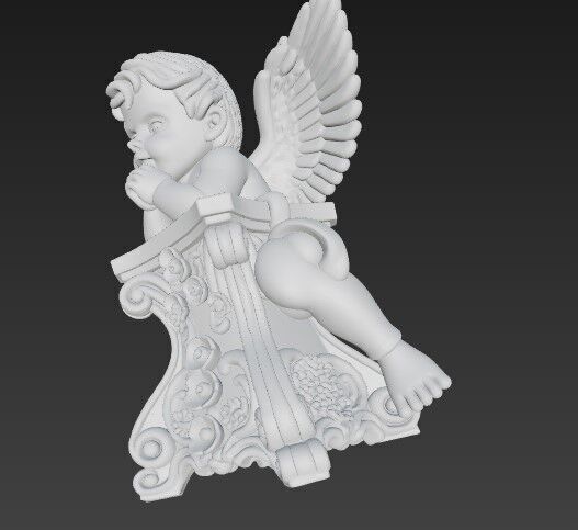 3D Printable BaroqueRococo Style Baby Angel Statue 3D model_4