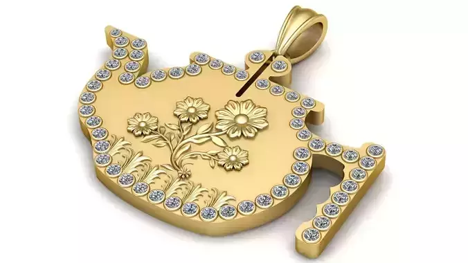 floral gold pendant