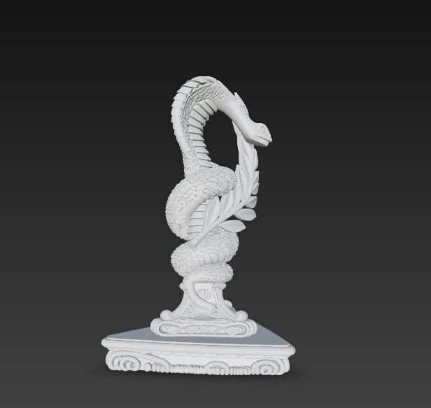 3D Printable Ancient Medical and Health Symbol Statue  3D model_8
