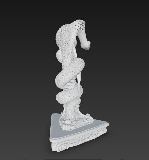 3D Printable Ancient Medical and Health Symbol Statue  3D model_9