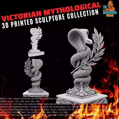 3D Printable Ancient Medical and Health Symbol Statue  3D model