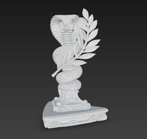 3D Printable Ancient Medical and Health Symbol Statue  3D model_4