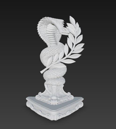 3D Printable Ancient Medical and Health Symbol Statue  3D model_6