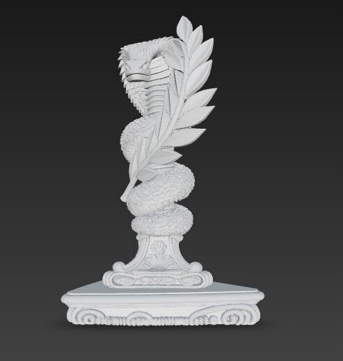 3D Printable Ancient Medical and Health Symbol Statue  3D model_5