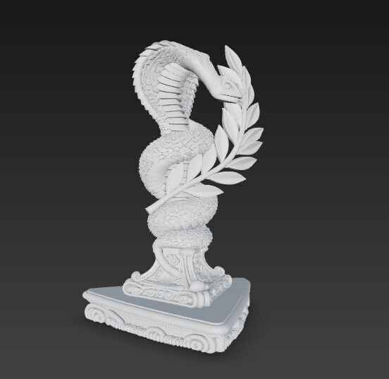 3D Printable Ancient Medical and Health Symbol Statue  3D model_7