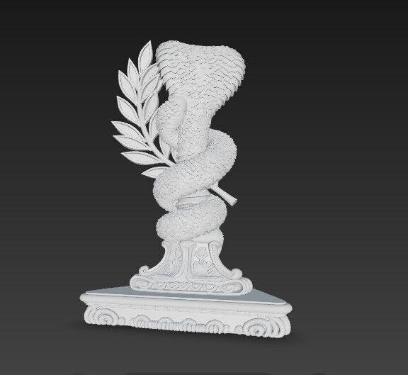 3D Printable Ancient Medical and Health Symbol Statue  3D model_11