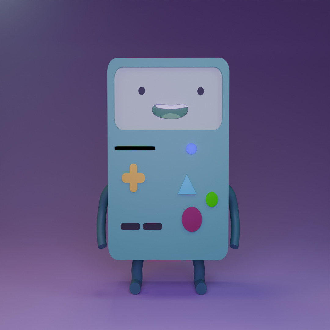 BMO Cute Retro Game Console Robot  3D model_1