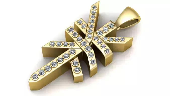 geometric gold pendant