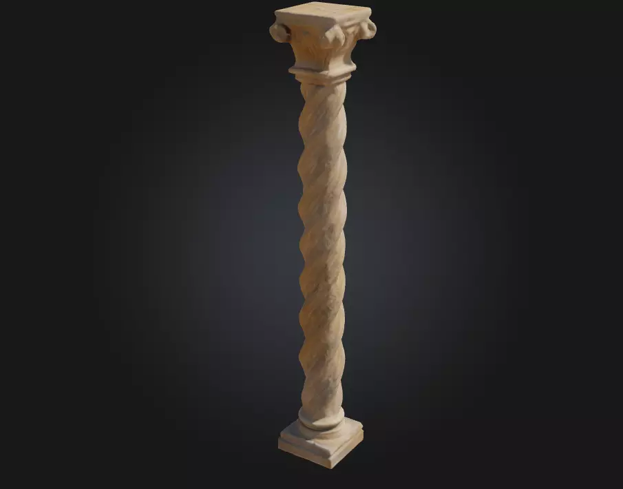 Spiral Majesty Graceful Ascent in Stone Form 3D model_0