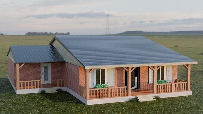Cozy Field House Low-poly 3D model