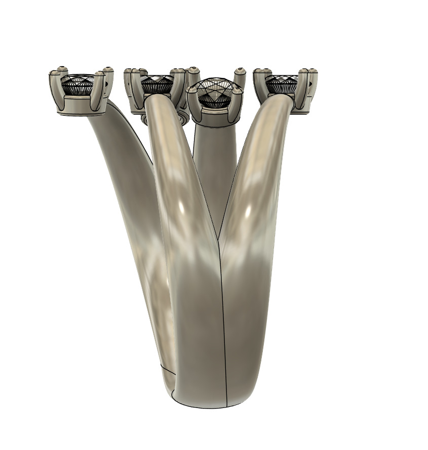 Ring with 5 stones 3D print model_5