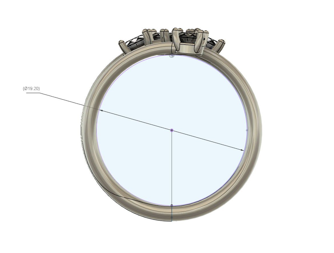 Ring with 5 stones 3D print model_3