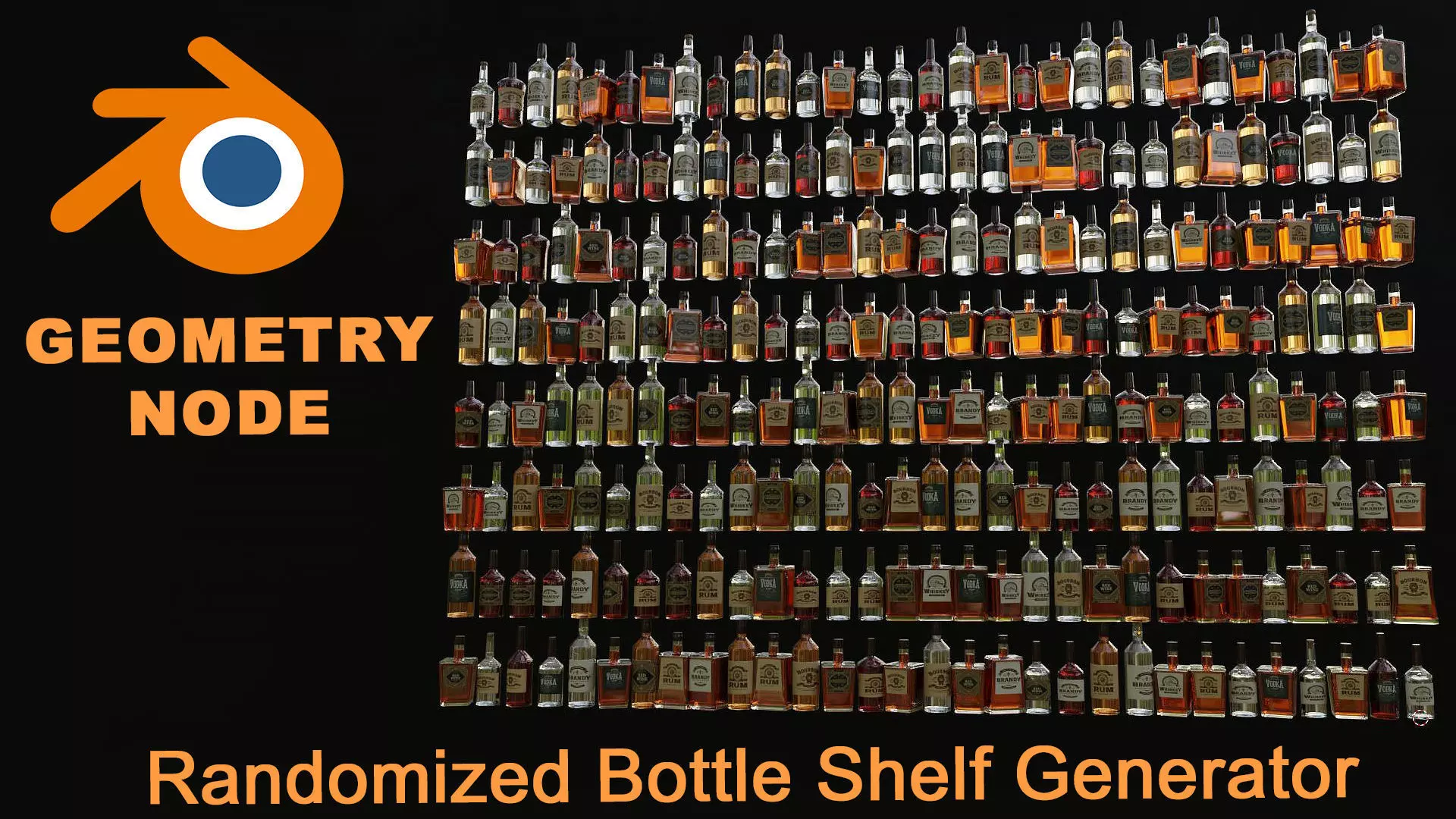 Randomized Bottle Shelf Generator 3D model