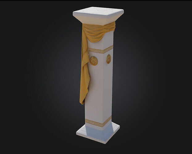 Golden Drape Pedestal  A Regal Stage for Precious Displays 3D model 3