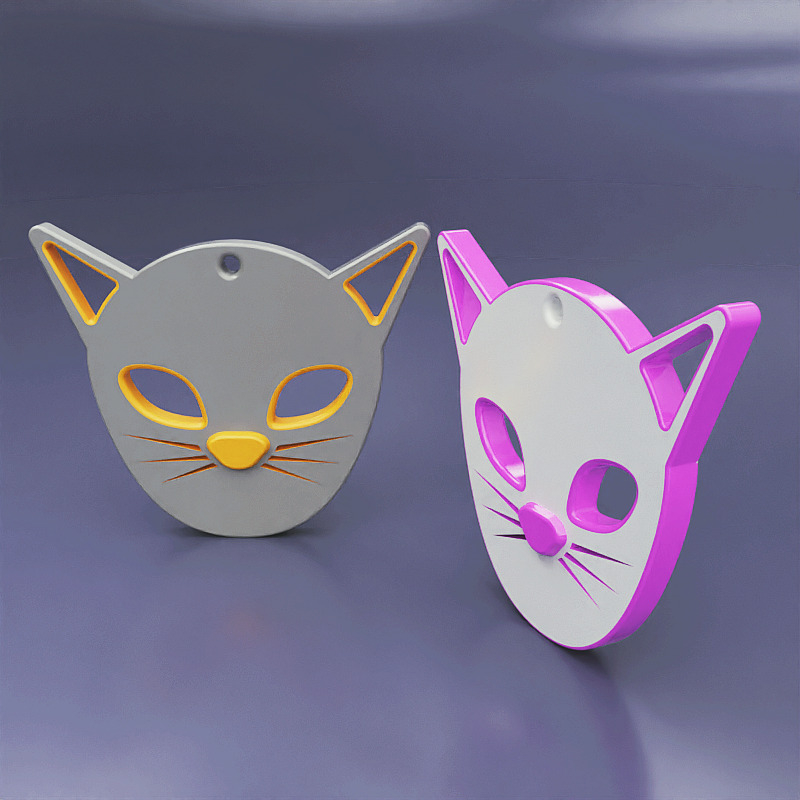 Cool cats keychain 3d printable 3D print model_3