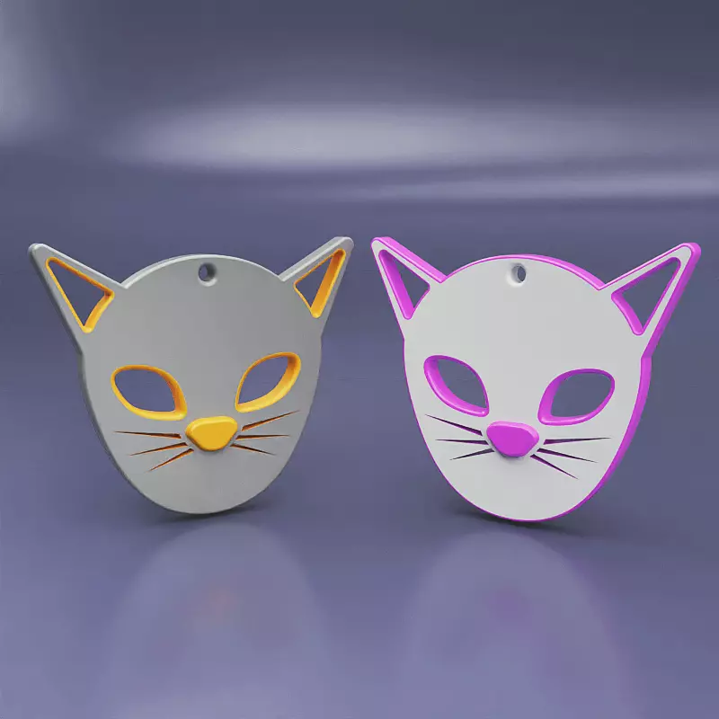 Cool cats keychain 3d printable 3D print model_0