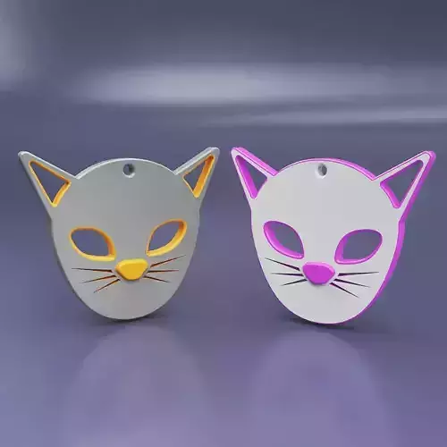 Cool cats keychain 3d printable 3D print model