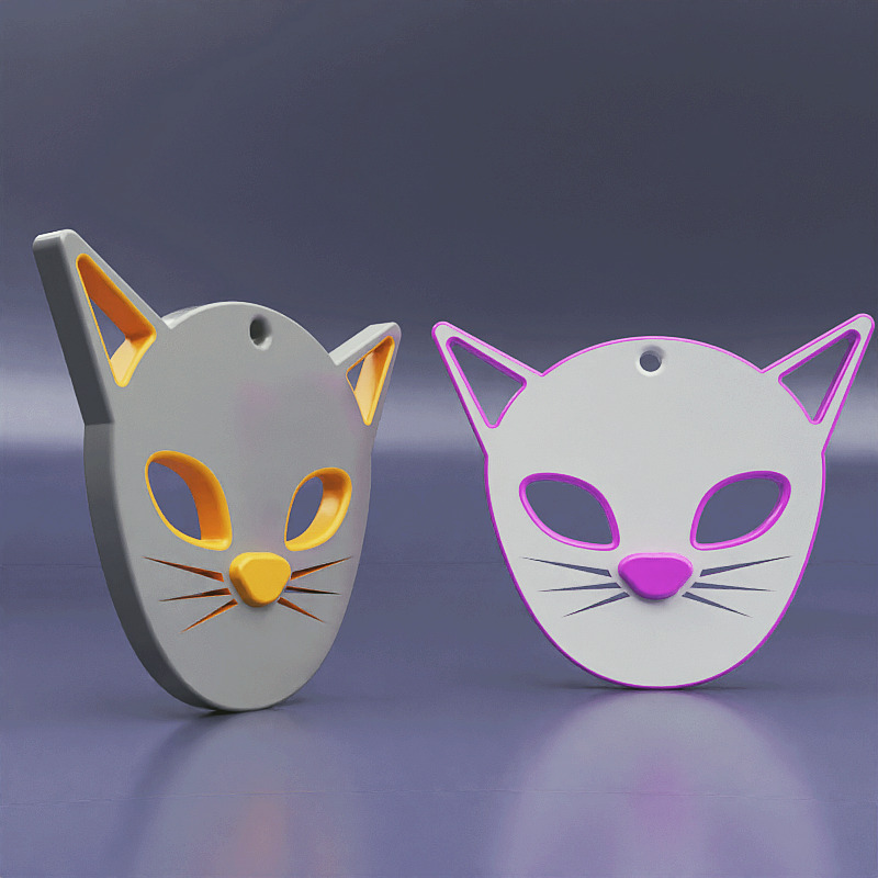 Cool cats keychain 3d printable 3D print model_2