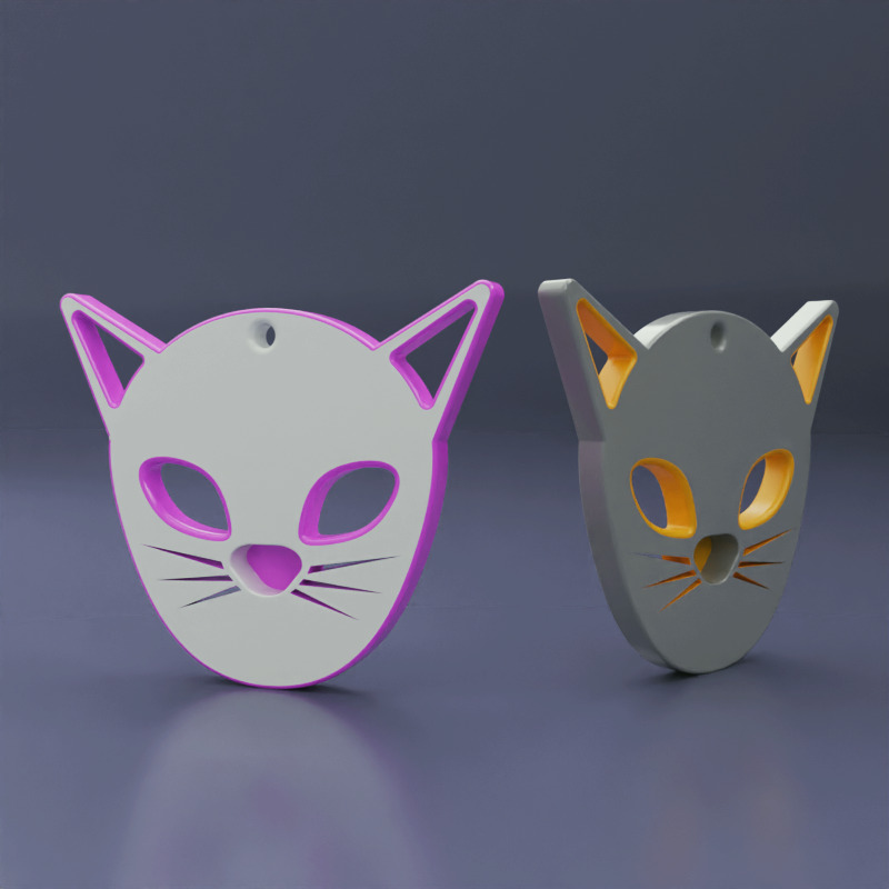 Cool cats keychain 3d printable 3D print model_4