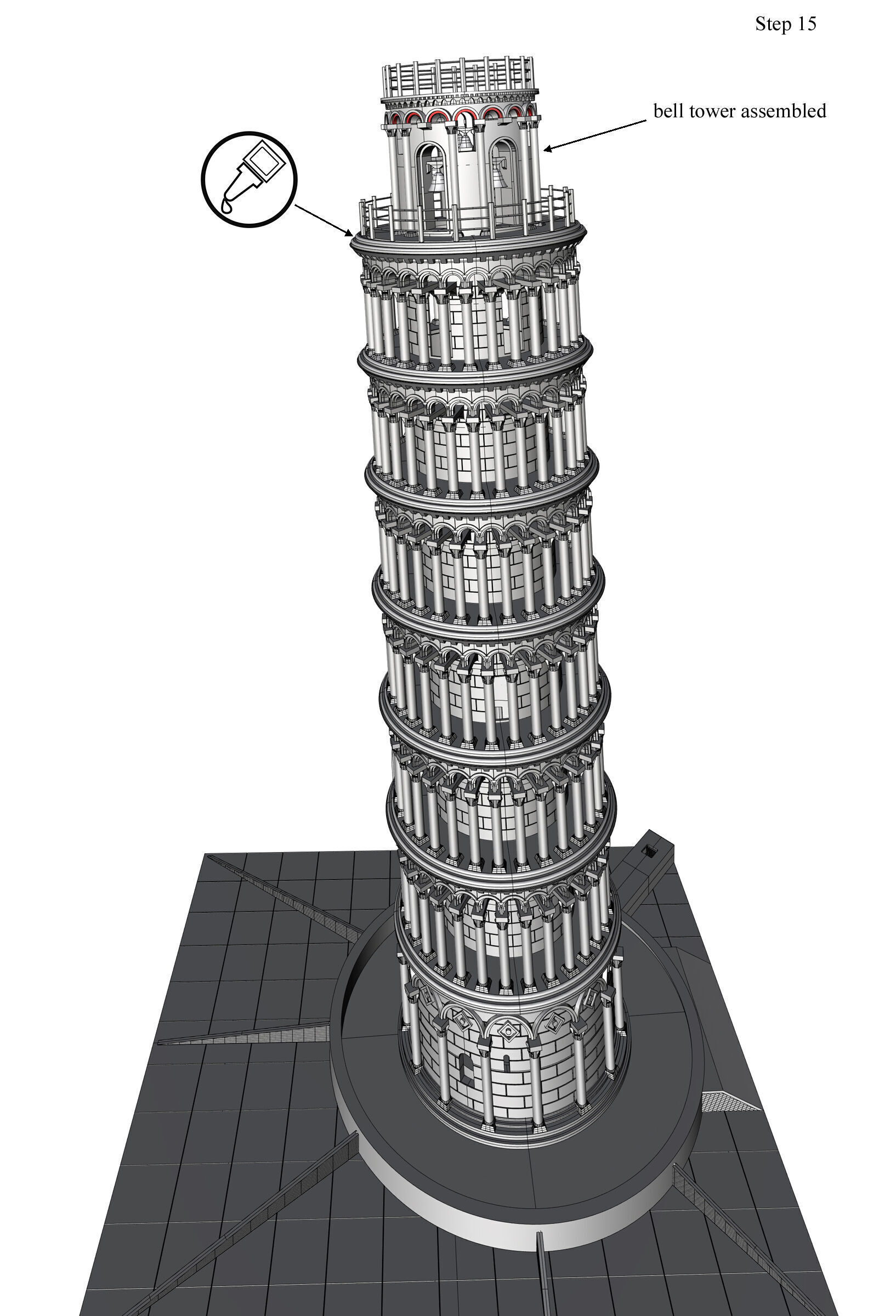 Leaning Tower of Pisa Lamp Souvenir Interior Decoration Gift 3D print model_9