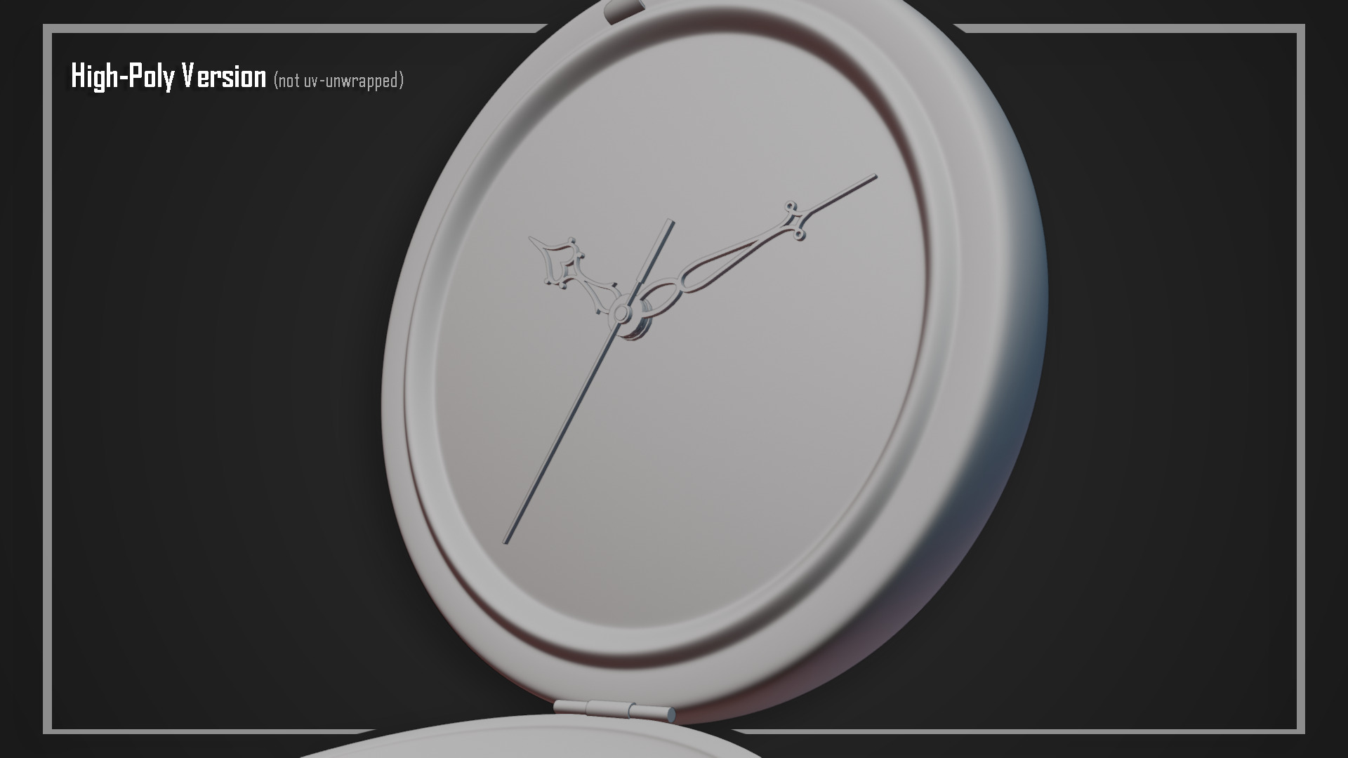 Antique Pocket Watch Low-poly 3D model_15