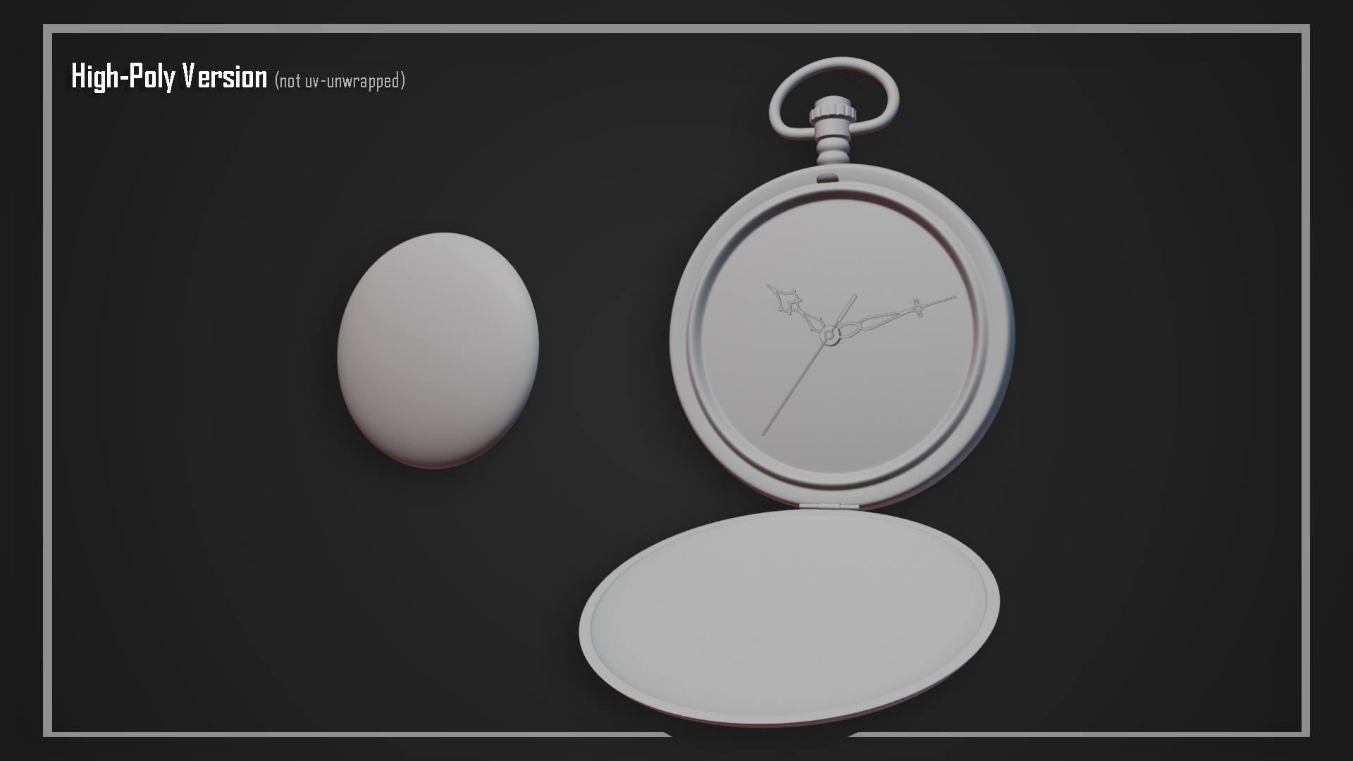 Antique Pocket Watch Low-poly 3D model_14