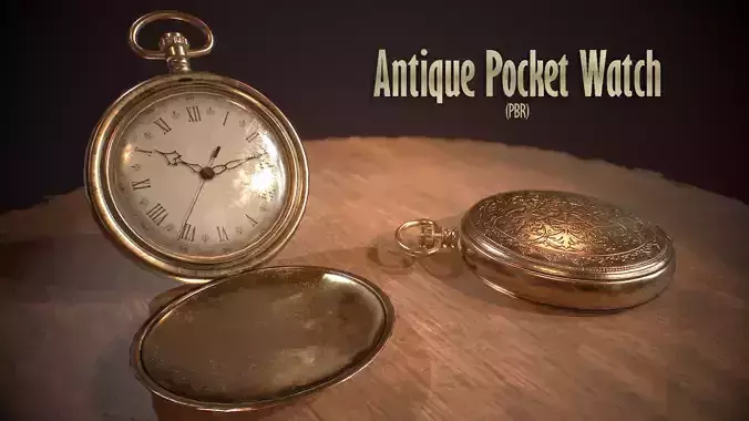 Antique Pocket Watch Low-poly 3D model