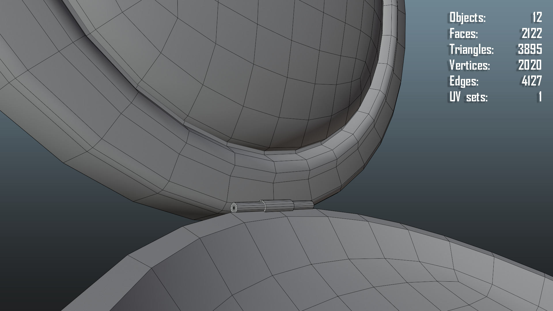 Antique Pocket Watch Low-poly 3D model_11