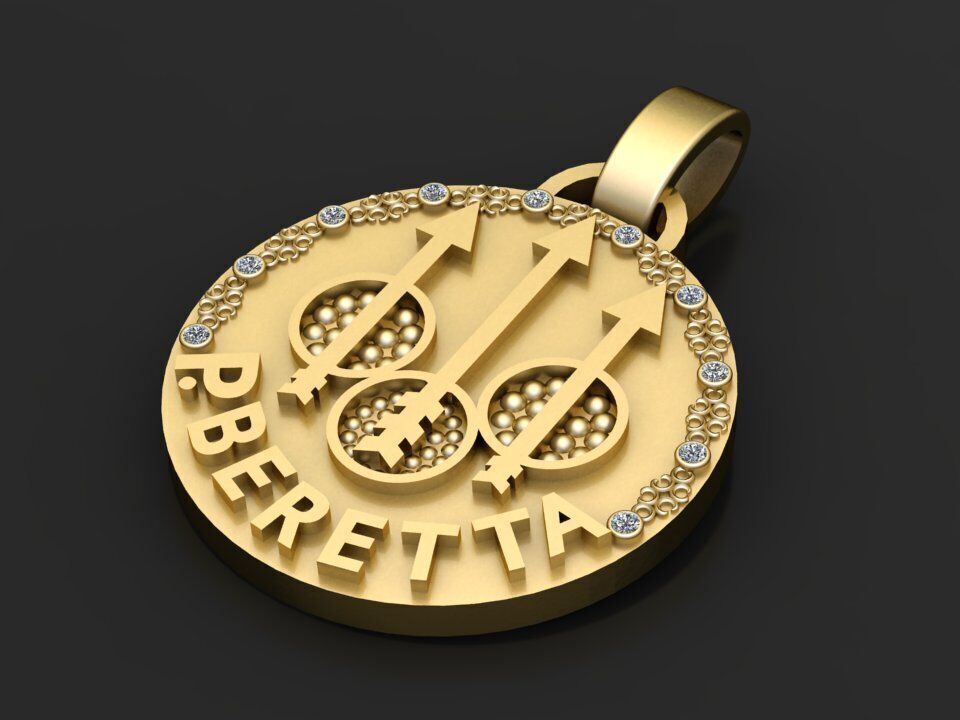 Beretta pendant 3D print model_2