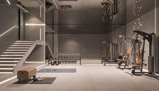 Modern Home Gym 3D model