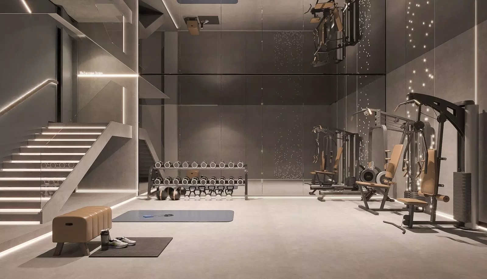 Modern Home Gym 3D model