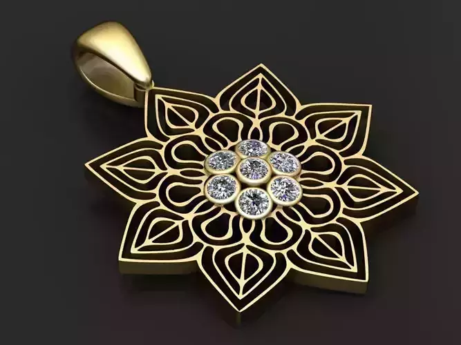 mandala flower pendant