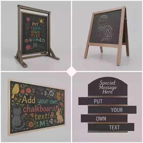 Artisan Market Display Collection - Customizable Chalkboards 