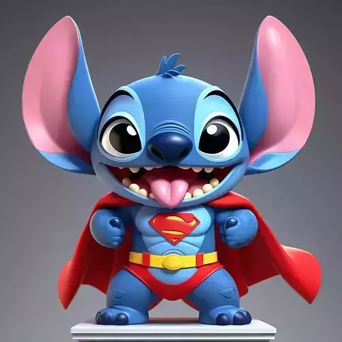 Stitch dressed as Superman - 3D PRINT