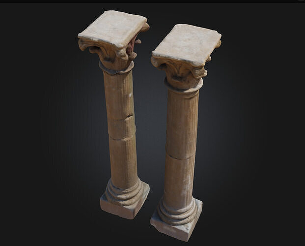 Corinthian Pillars  Ornate Columns of Classical Grandeur 3D model 7