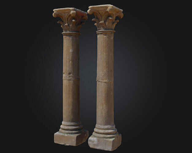 Corinthian Pillars  Ornate Columns of Classical Grandeur 3D model 2