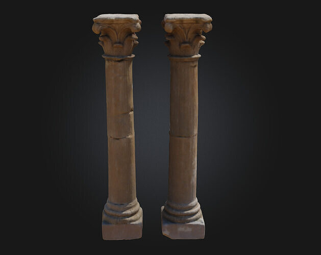 Corinthian Pillars  Ornate Columns of Classical Grandeur 3D model 6