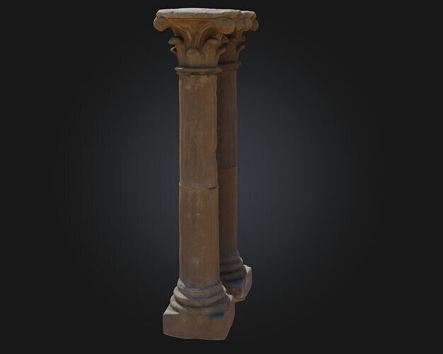Corinthian Pillars  Ornate Columns of Classical Grandeur 3D model 5