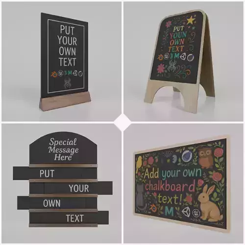 Urban Storefront Signage Pack - Customizable Chalkboards