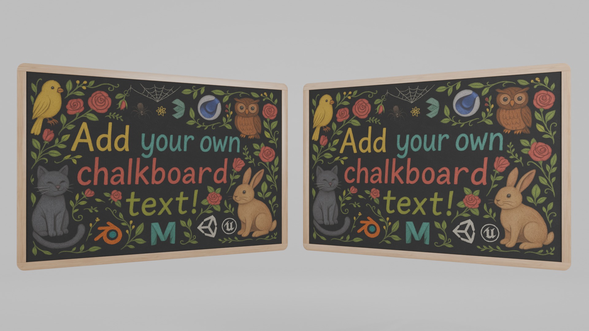 Urban Storefront Signage Pack - Customizable Chalkboards 3D Model Collection_23