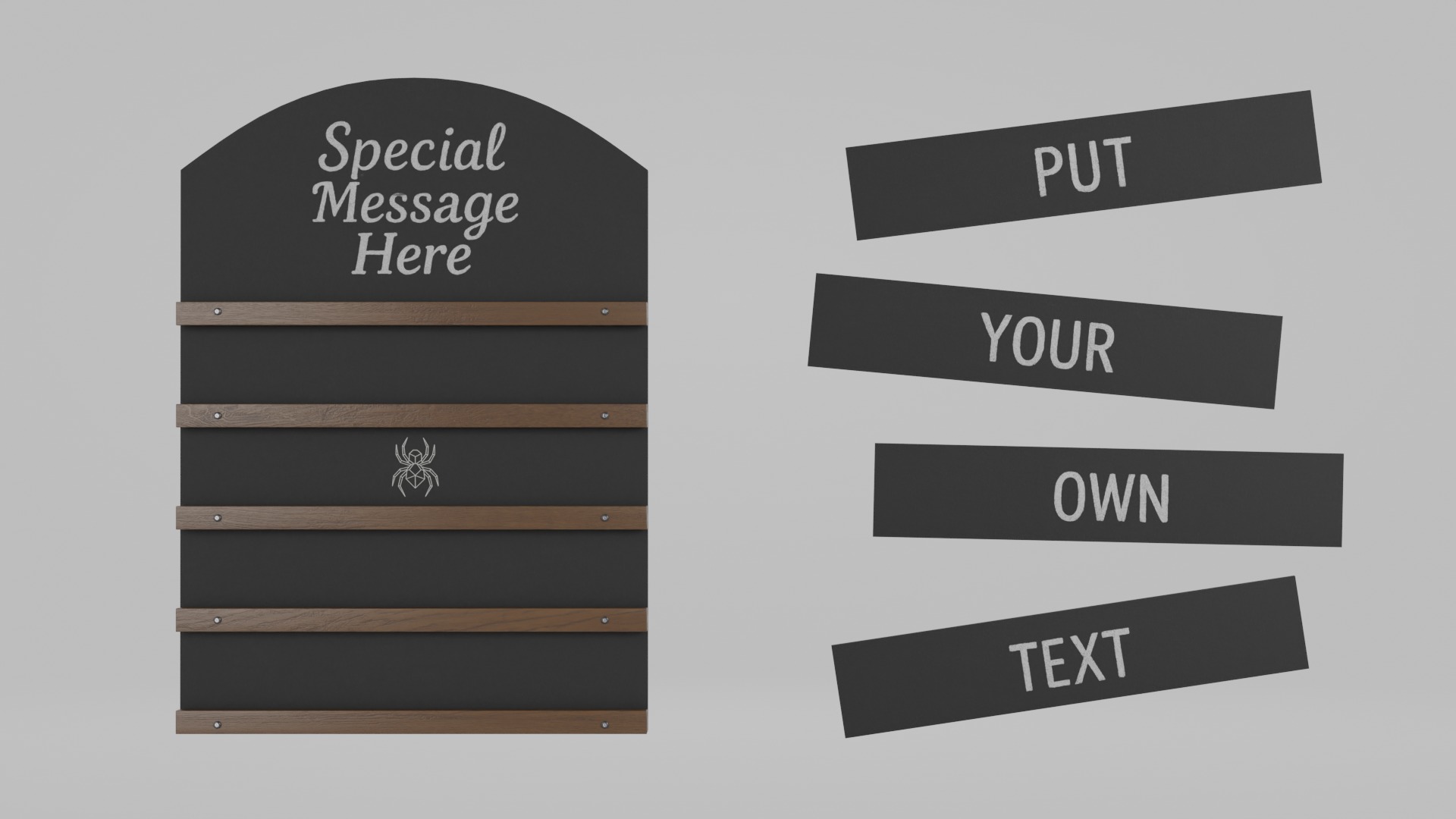 Urban Storefront Signage Pack - Customizable Chalkboards 3D Model Collection_36