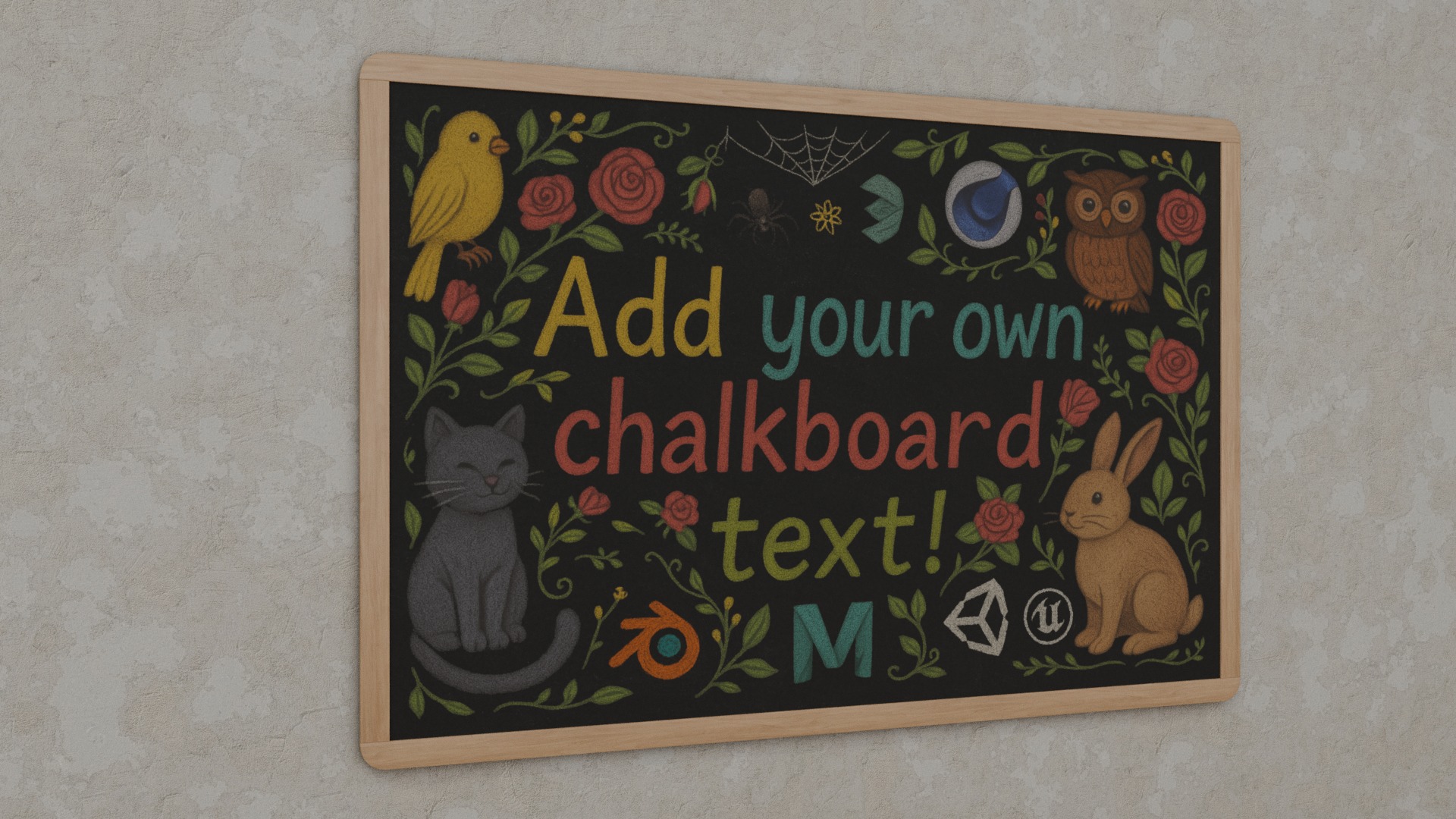 Urban Storefront Signage Pack - Customizable Chalkboards 3D Model Collection_26