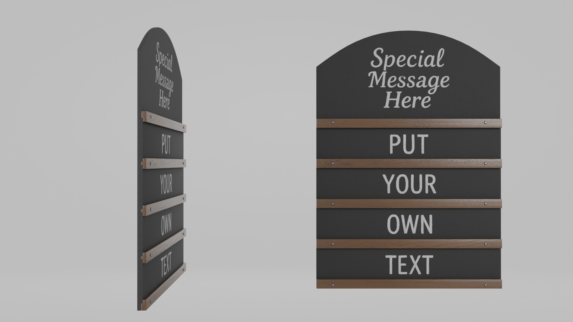 Urban Storefront Signage Pack - Customizable Chalkboards 3D Model Collection_37