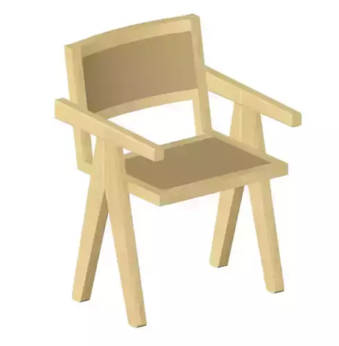 Minimalist Dining Chair Revit Family  Woven Backrest