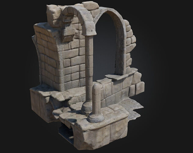Ancient Stone Arch Ruins  Echoes of Lost Architectural Glory 3D model 3