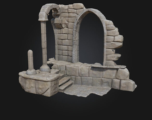 Ancient Stone Arch Ruins  Echoes of Lost Architectural Glory 3D model 6